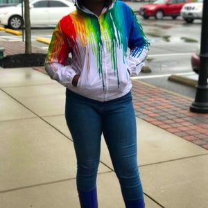 Rainbow rain jacket